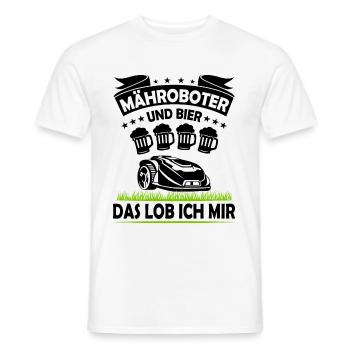 Hobbygärtner Rasenroboter Rasenmähroboter Fun - Männer T-Shirt - Weiß - Vorne - AI Model Male 178 dark (178cm)