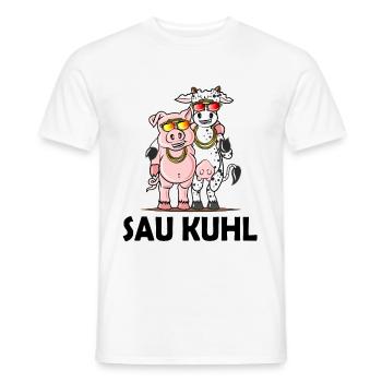 Schweine Kühe Geschenk witziges Wortspiel Humor - Männer T-Shirt - Weiß - Vorne - AI Model Male 178 dark (178cm)