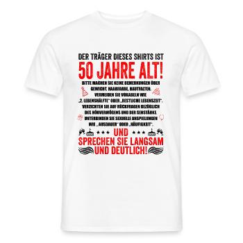 50. Geburtstag lustige Geschenke Männer 50 Jahre - Männer T-Shirt - Weiß - Vorne - AI Model Male 178 dark (178cm)