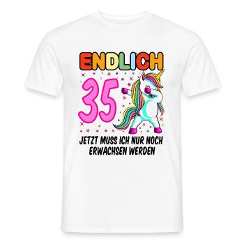 35. Geburtstag Einhorn 35 Jahre 35. Jubiläum Fun - Männer T-Shirt - Weiß - Vorne - AI Model Male 178 dark (178cm)