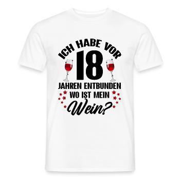 Outfit für Mama zum 18. Geburtstag Tochter Sohn - Männer T-Shirt - Weiß - Vorne - AI Model Male 178 dark (178cm)