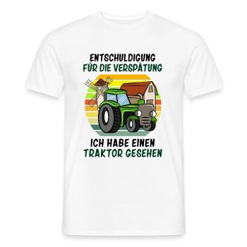 Entschuldigung das ich zu spät bin Traktor Kinder - Männer T-Shirt - Weiß - Vorne - AI Model Male 178 dark (178cm)