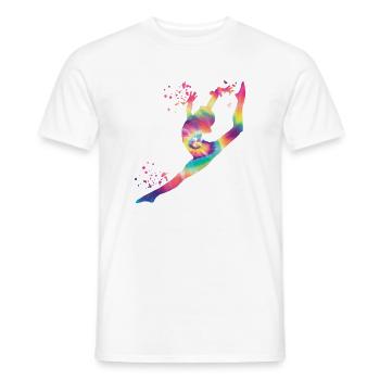 Gymnaste avec gymnastique rythmique au sol - T-shirt homme - blanc - Devant - AI Model Male 178 dark (178cm)