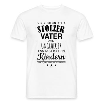 Stolzer Vater Kinder Tochter Sohn Geschenk Papa - Männer T-Shirt - Weiß - Vorne - AI Model Male 178 dark (178cm)
