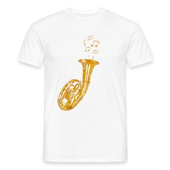 Horn Musical Instrument Sheet Music Orchestra Band Gift - Men's T-Shirt - white - Front - AI Model Male 178 dark (178cm)