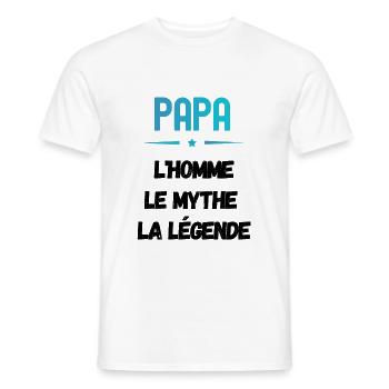 papa legende mythe - cadeau papa - T-shirt homme - blanc - Devant - AI Model Male 178 dark (178cm)