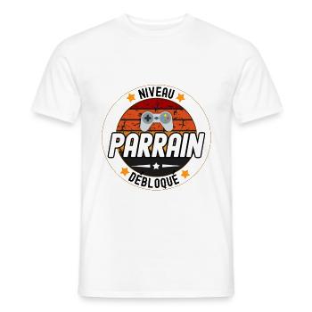 niveau Parrain débloqué - cadeau Parrain - T-shirt homme - blanc - Devant - AI Model Male 178 dark (178cm)
