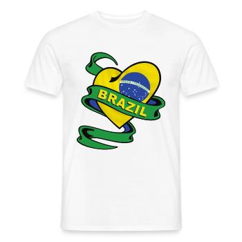 Brazil heart design - Men's T-Shirt - white - Front - AI Model Male 178 dark (178cm)