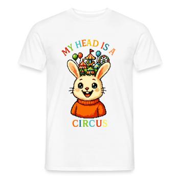 My Head is a Circus - Men's T-Shirt - white - Front - AI Model Male 178 dark (178cm)