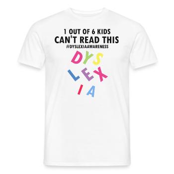 Thérapie de la dyslexie pour le mois de la dyslexie - T-shirt homme - blanc - Devant - AI Model Male 178 dark (178cm)