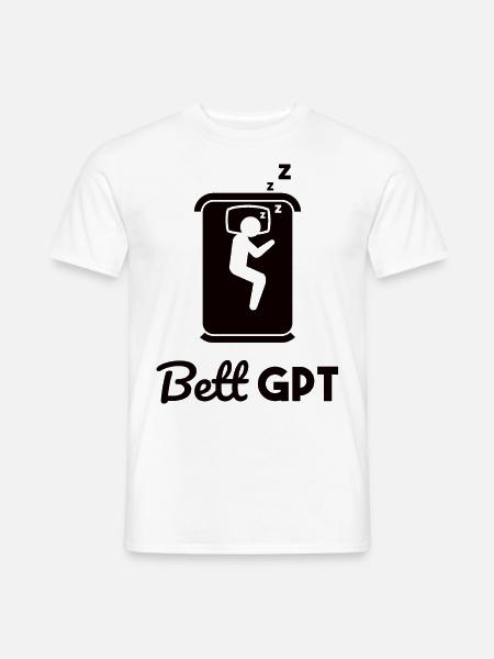 Bett GPT KI Geschenk - Männer T-Shirt - Weiß