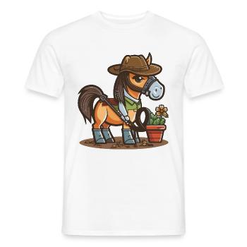 Green Thumbs and Hooves - Men's T-Shirt - white - Front - AI Model Male 178 dark (178cm)