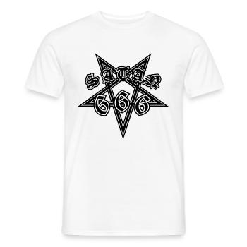 SATAN 666 PENTAGRAM - Männer T-Shirt - Weiß - Vorne - AI Model Male 178 dark (178cm)