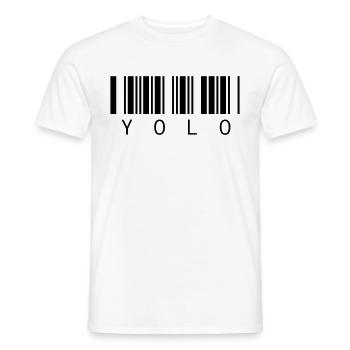 YOLO - You only live once - Men's T-Shirt - white - Front - AI Model Male 178 dark (178cm)