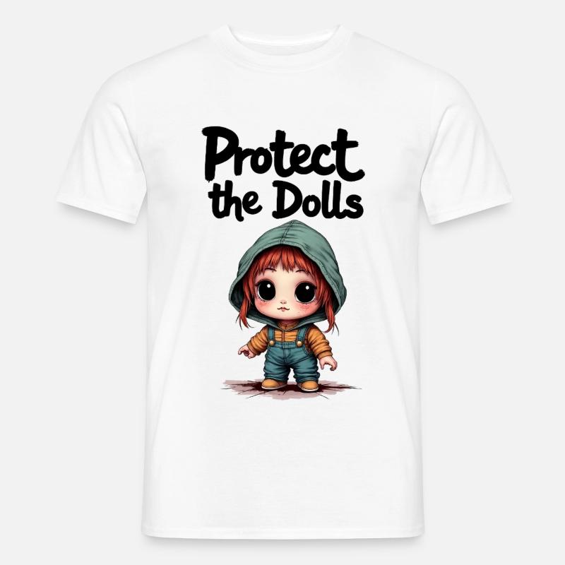 Protect the Dolls - Süße Botschaft - Männer T-Shirt - Weiß