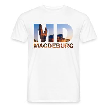 Magdeburg Heimat Dom - Männer T-Shirt - Weiß - Vorne - AI Model Male 178 dark (178cm)