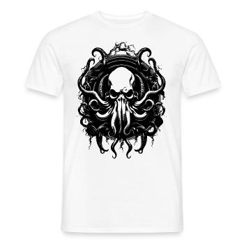 Octopus, Sea, Deep Sea, Mystical Monster - Men's T-Shirt - white - Front - AI Model Male 178 dark (178cm)