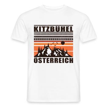 Kitzbühel Austria Retro Sunset Ski 80s - Men's T-Shirt - white - Front - AI Model Male 178 dark (178cm)
