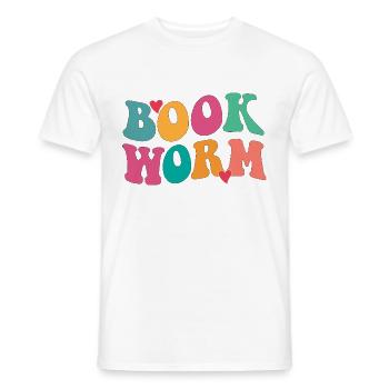 Book worm - Men's T-Shirt - white - Front - AI Model Male 178 dark (178cm)