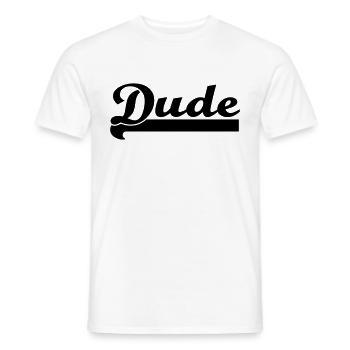 Dude - Männer T-Shirt - Weiß - Vorne - AI Model Male 178 dark (178cm)