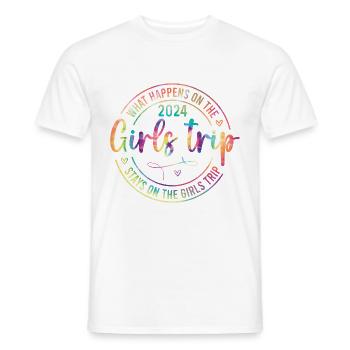 Que se passe-t-il lors du voyage entre filles 2024 - T-shirt homme - blanc - Devant - AI Model Male 178 dark (178cm)