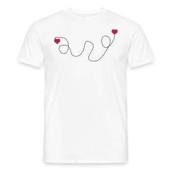 2 C. fly way of hearts heart love flying love - Men's T-Shirt - white - Front - AI Model Male 178 dark (178cm)