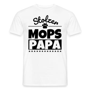 Mops lustig Herrchen Hund - Männer T-Shirt - Weiß - Vorne - AI Model Male 178 dark (178cm)
