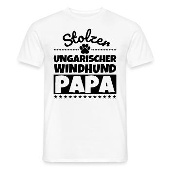Ungarischer Windhund lustig Herrchen Hund - Männer T-Shirt - Weiß - Vorne - AI Model Male 178 dark (178cm)