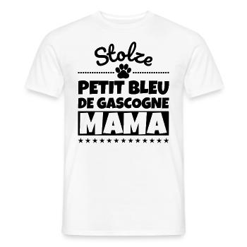 Stolze Petit Bleu de Gascogne Mama - Männer T-Shirt - Weiß - Vorne - AI Model Male 178 dark (178cm)