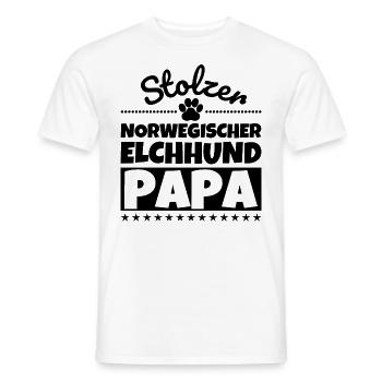 Norwegischer Elchhund lustig Herrchen Hund - Männer T-Shirt - Weiß - Vorne - AI Model Male 178 dark (178cm)