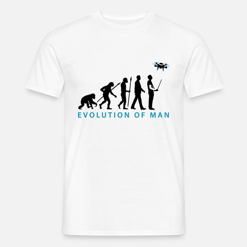 Evolution Modellflieger Drohne 4 Propeller - Männer T-Shirt - Weiß