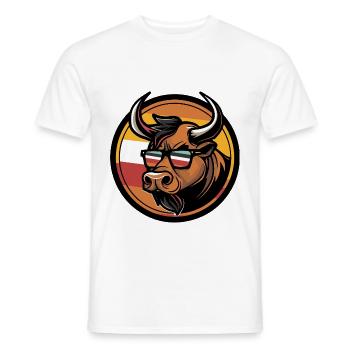 Taureau Bande Dessinée Été Cool - T-shirt homme - blanc - Devant - AI Model Male 178 dark (178cm)