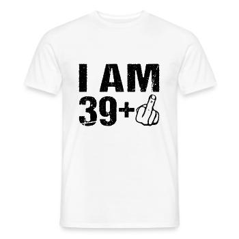 Je sur le 39+ 40ème anniversaire Humour 40 ans - T-shirt homme - blanc - Devant - AI Model Male 178 dark (178cm)
