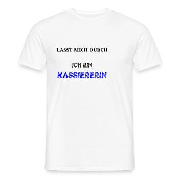 Lasst mich durch, ich bin Kassiererin Geschenkidee - Männer T-Shirt - Weiß - Vorne - AI Model Male 178 dark (178cm)