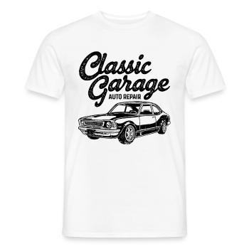 Retro Graphic Car Lover Car Mechanic Vehicle Techn - Men's T-Shirt - white - Front - AI Model Male 178 dark (178cm)