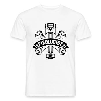 Fixologist Car Lover Auto Mechanic Vehicle Technic - Men's T-Shirt - white - Front - AI Model Male 178 dark (178cm)