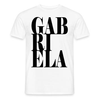 Gabriela Nom Prénom Police moderne Word Art - T-shirt homme - blanc - Devant - AI Model Male 178 dark (178cm)