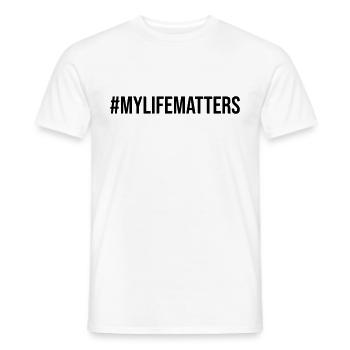 My Life Matters Hashtag Design Gift - T-shirt homme - blanc - Devant - AI Model Male 178 dark (178cm)