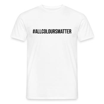 Toutes les couleurs comptent Protestation - T-shirt homme - blanc - Devant - AI Model Male 178 dark (178cm)
