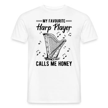 Harfenspieler Harfenist - Männer T-Shirt - Weiß - Vorne - AI Model Male 178 dark (178cm)