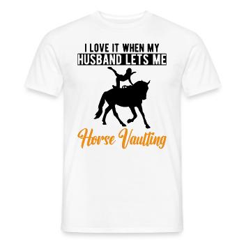 Lustige Reiterin Pferd Voltigieren Ehefrau - Männer T-Shirt - Weiß - Vorne - AI Model Male 178 dark (178cm)