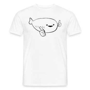 Drôle Sacabambaspis poisson Meme Line Art - T-shirt homme - blanc - Devant - AI Model Male 178 dark (178cm)
