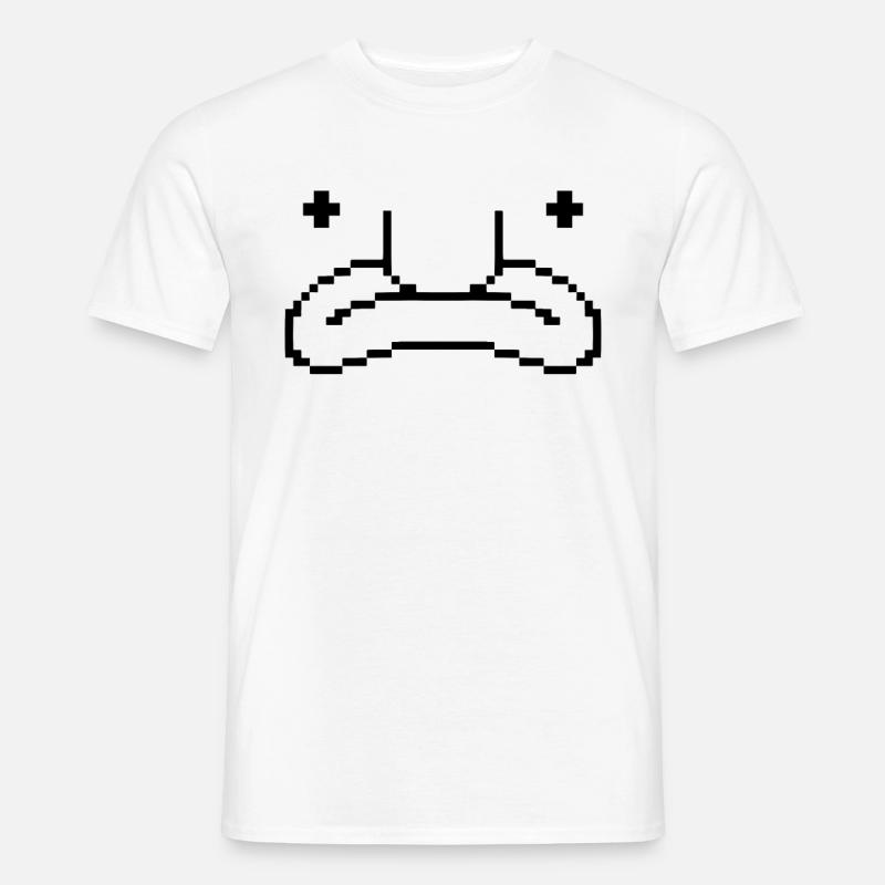 Lustiges Blobfisch-Gesicht Pixel - Männer T-Shirt - Weiß