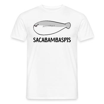 Sacabambaspis Poisson Meme - T-shirt homme - blanc - Devant - AI Model Male 178 dark (178cm)