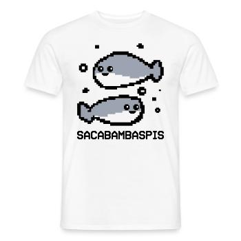 Fish Meme Pixel Couple - Men's T-Shirt - white - Front - AI Model Male 178 dark (178cm)
