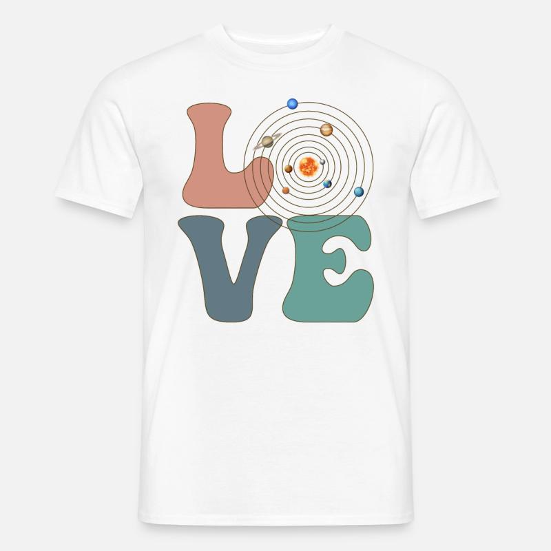 LIEBE Sonnensystem Astrologie Planeten - Männer T-Shirt - Weiß