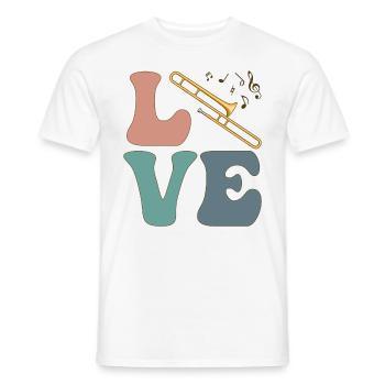 LOVE Trombonist Instrument Trombonist - Men's T-Shirt - white - Front - AI Model Male 178 dark (178cm)