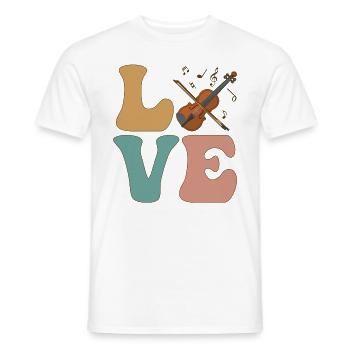 LOVE Geigenspieler Instrument Violinist - Men's T-Shirt - white - Front - AI Model Male 178 dark (178cm)