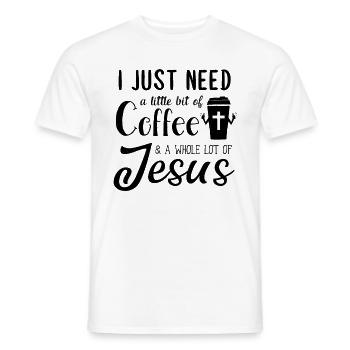 Jesus and Coffee Caffeine Christ believe barista - Männer T-Shirt - Weiß - Vorne - AI Model Male 178 dark (178cm)