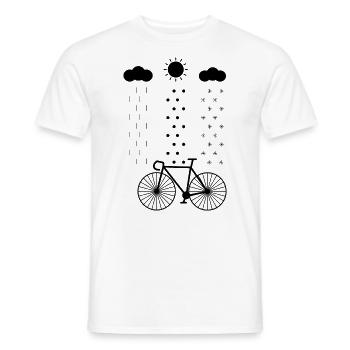 Radfahren, All Wetter Radfahrer,Regen,Schnee,Sonne - Männer T-Shirt - Weiß - Vorne - AI Model Male 178 dark (178cm)